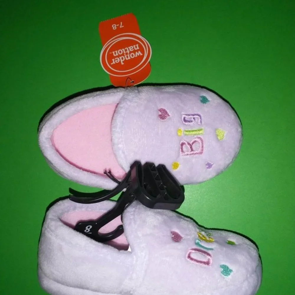 Wonder Nation baby Toddler girl slipper shoes light purple Dream Big, size 7-8